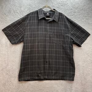 YAGO men's 3XL Short Sleeve Button Up Cotton Blend‎ Plaid Shirt Casual Comfort